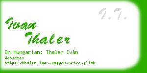 ivan thaler business card